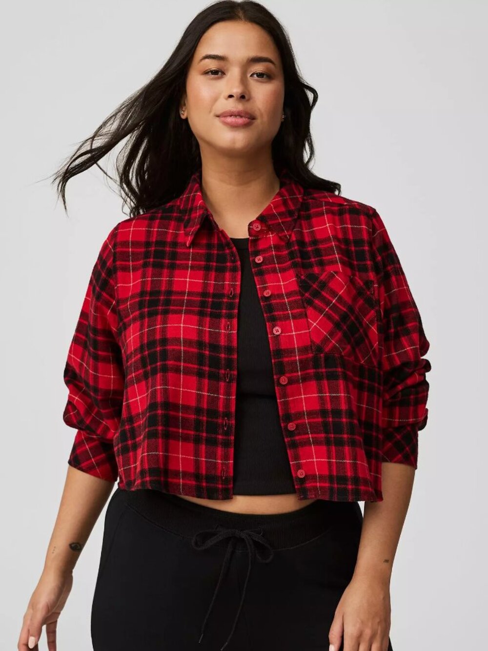 Torrid "Lizzie" Long Sleeve Crop Shirt
